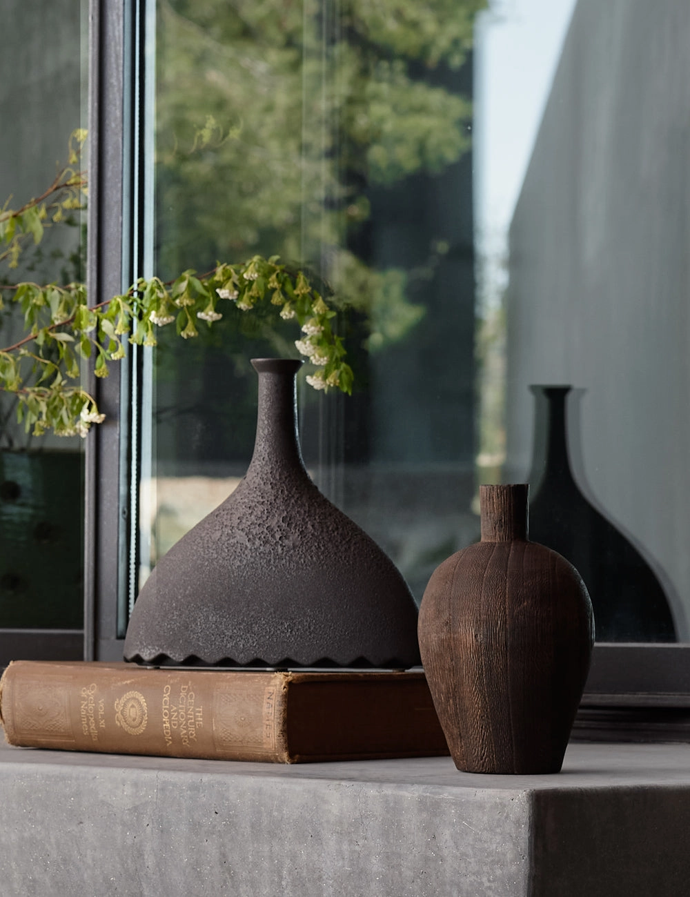 Noelle Geometric Decorative Vase, Black by Lemieux et Cie -  -