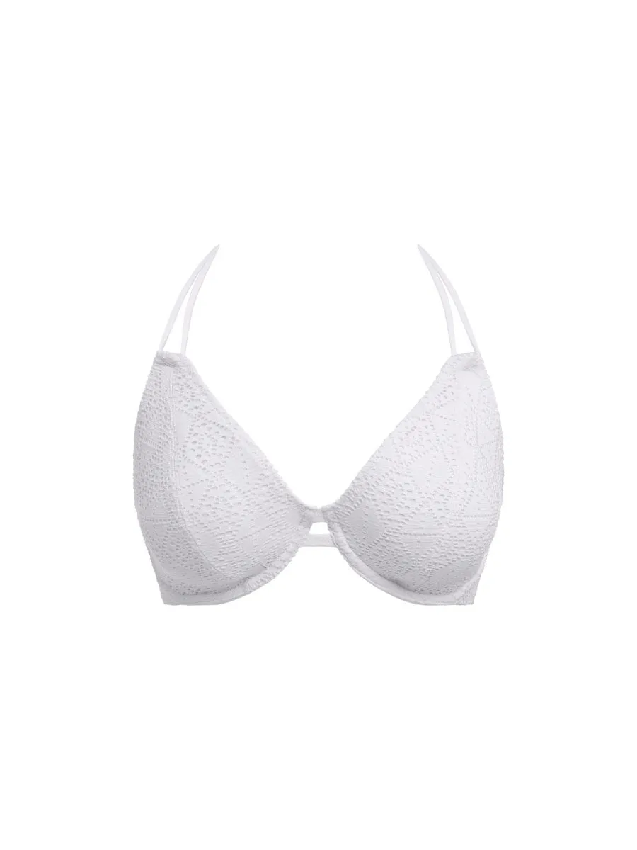 Nomad Nights Halterneck Bikini Top - White
