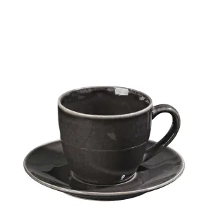 Nordic Coal Tea Cup & Saucer, 150ml, Black TV cabinet, media console
