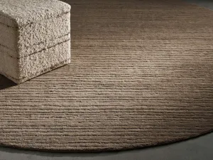 Nova Hand-Knotted Round Rug in Brown