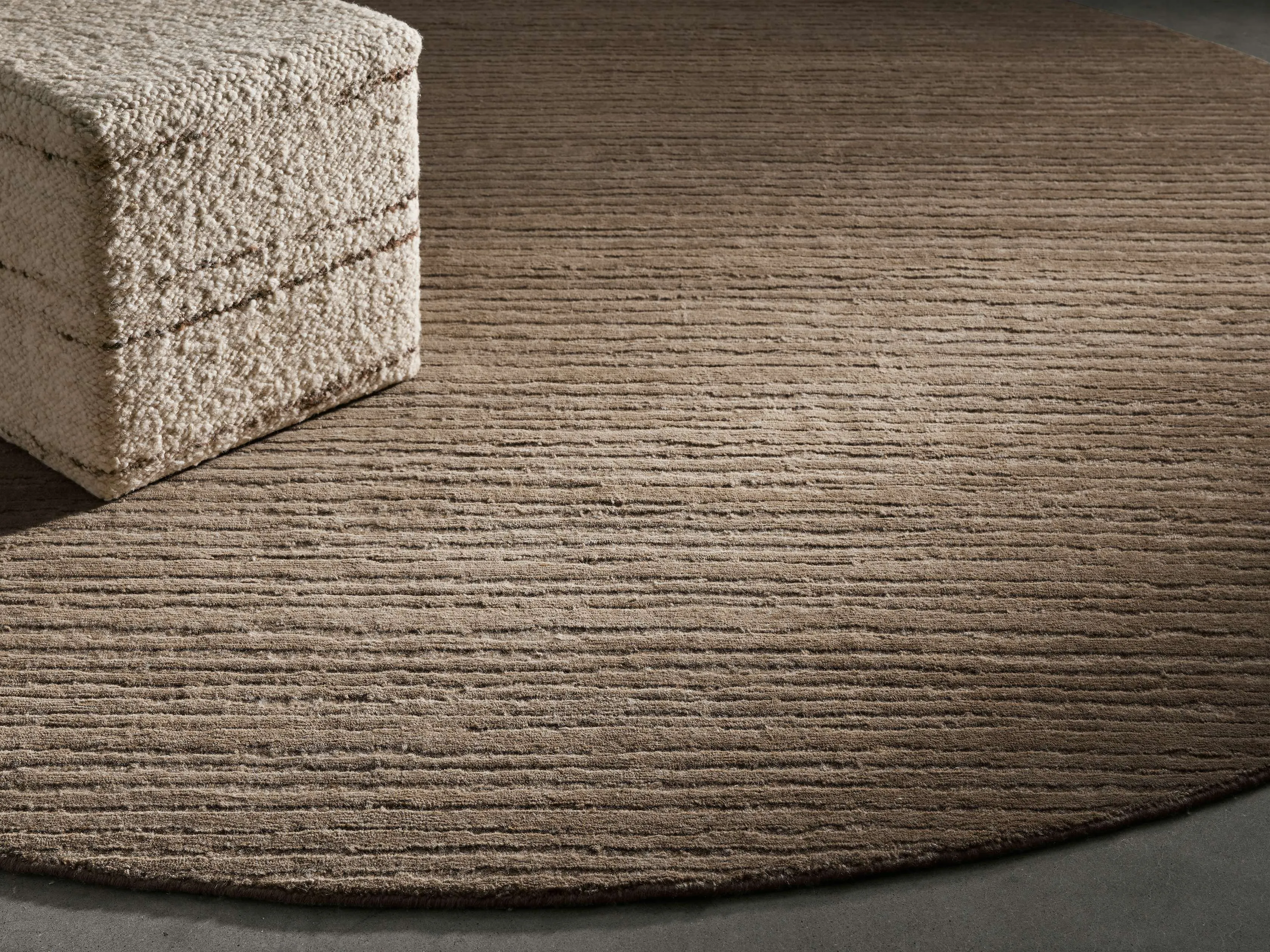 Nova Hand-Knotted Round Rug in Brown