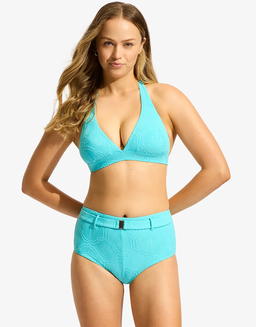 Oasis Belted Hollywood Boyleg Bikini Pant - Atoll