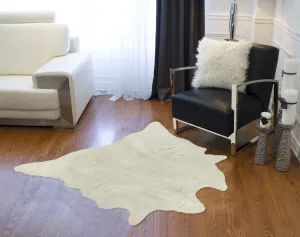 Off-White Faux Cowhide Rug sectional couch, U-shape sofa