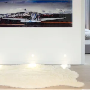 Off-White Faux Sheepskin Area Rug sectional couch, U-shape sofa