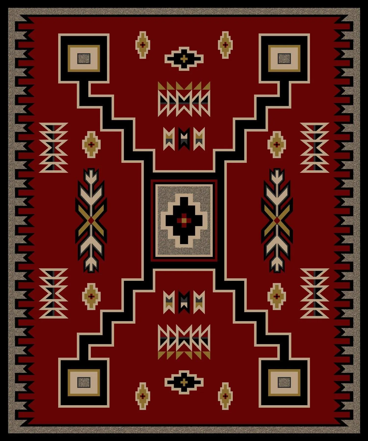 Old Crow Red Oversized Area Rug 11'x13'