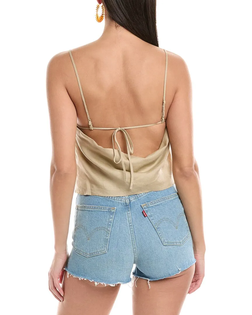 Onia Air Square Neck Linen-Blend Tank