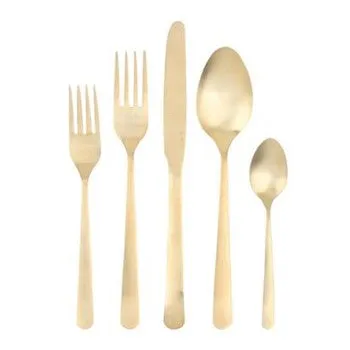 Oslo 5 piece cutlery set, matte gold TV cabinet, media console