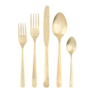 Oslo 5 piece cutlery set, matte gold TV cabinet, media console