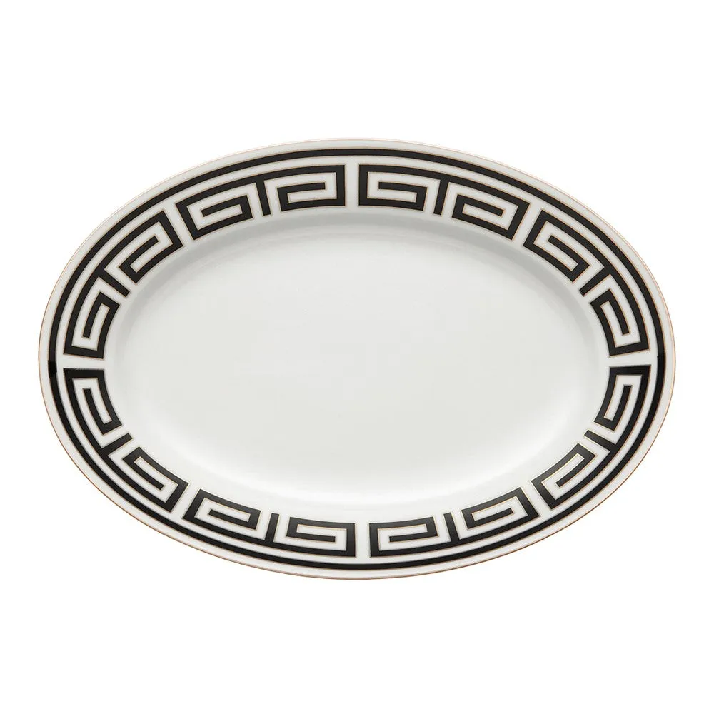 Oval platter, 34cm, Richard Ginori, Labirinto, nero TV cabinet, media console