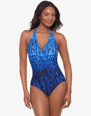 Paka Mayan Wrapsody Swimsuit - Blue/Black