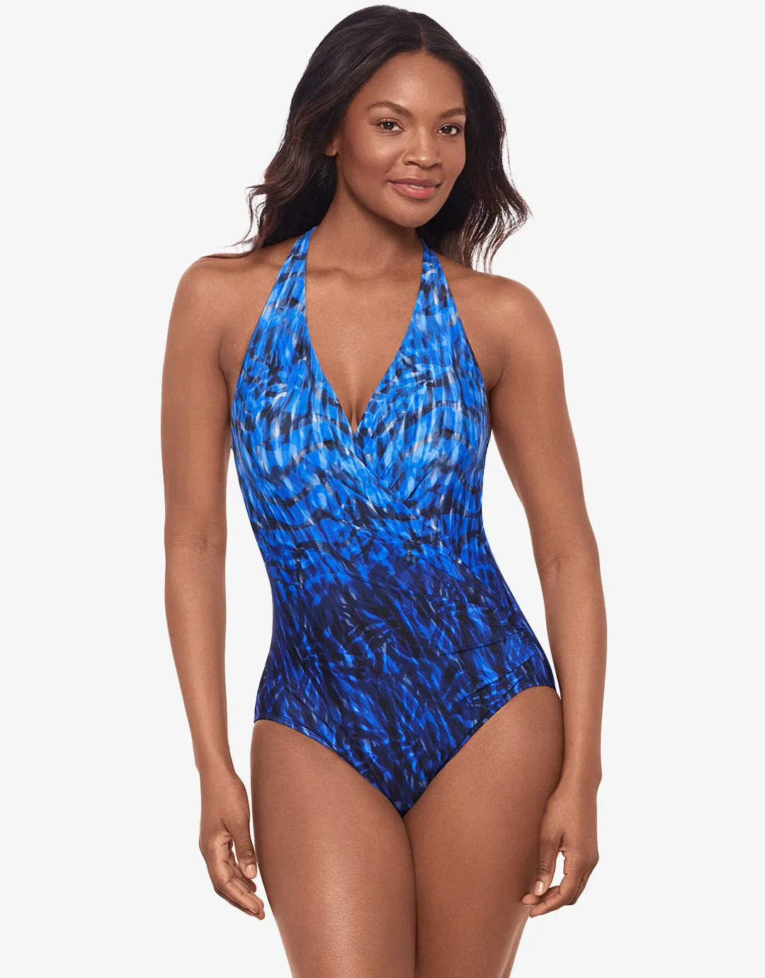 Paka Mayan Wrapsody Swimsuit - Blue/Black