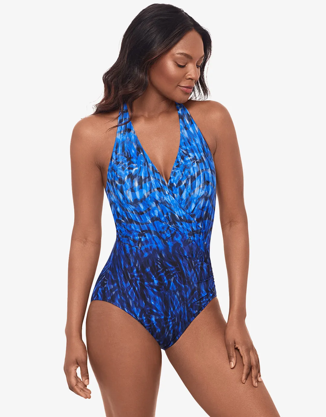 Paka Mayan Wrapsody Swimsuit - Blue/Black
