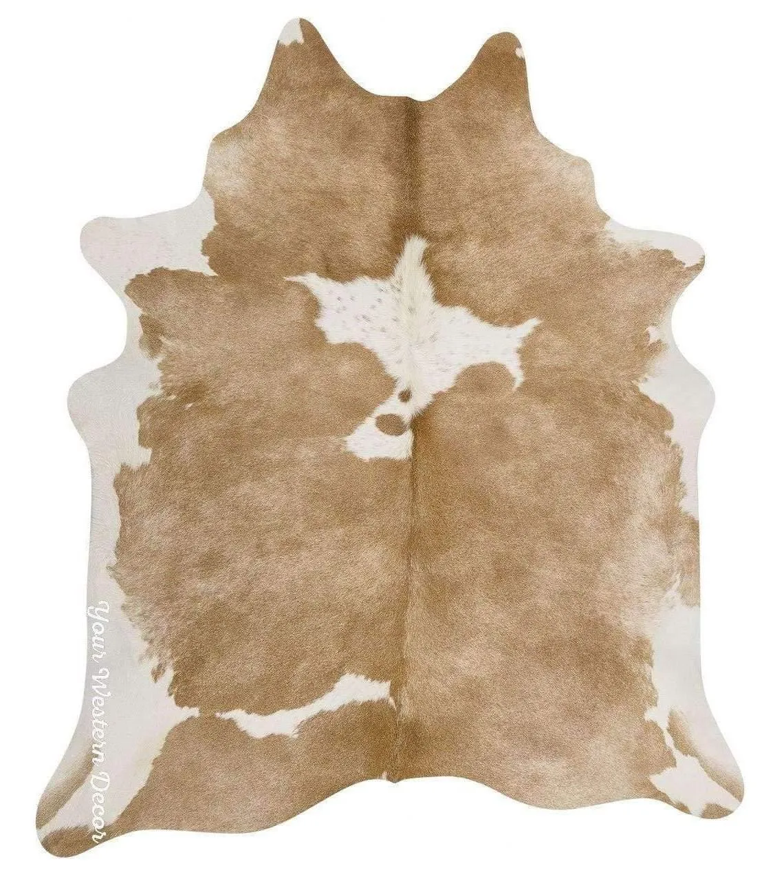 Palomino and White Brazilian Cowhide Rug