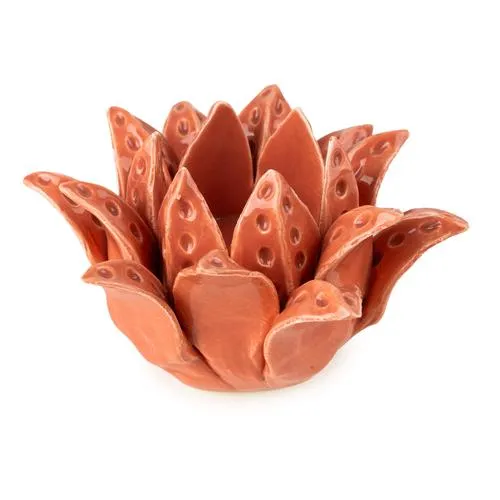 Paradise Flower Terracotta Tealight Holder