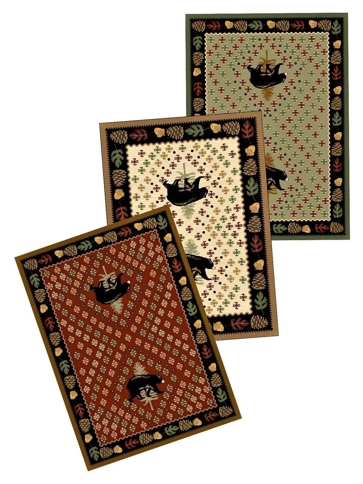 Patchwork Bear Rugs - 3 Colors folding guest bed, rollaway bed