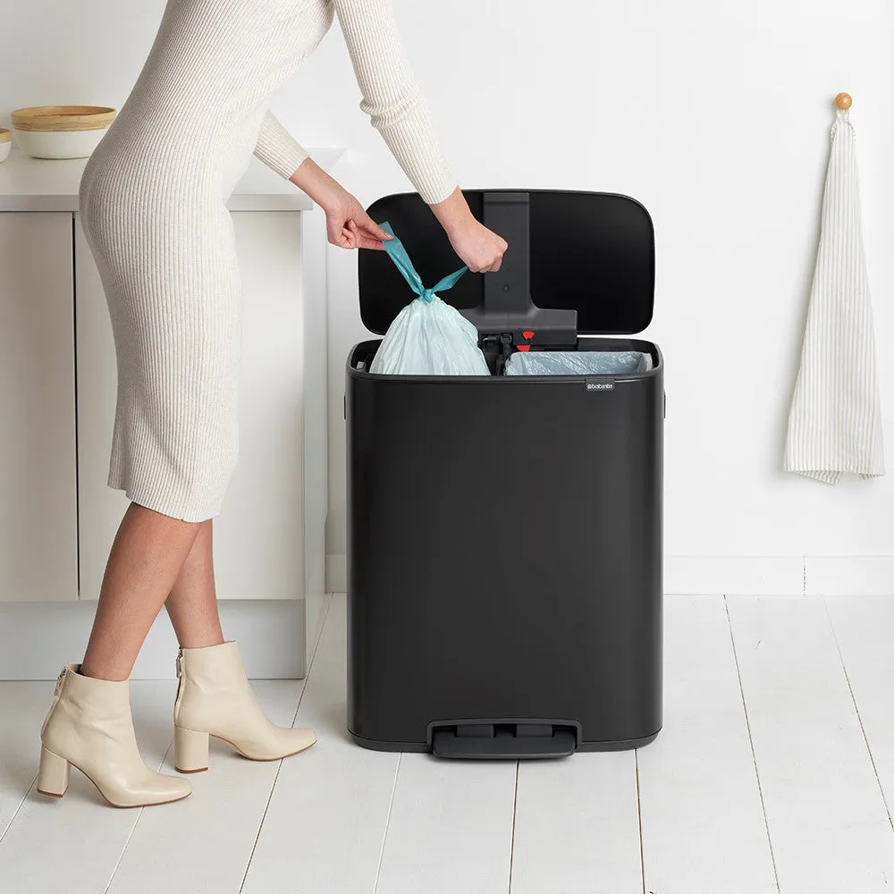 Pedal bin, 2 x 30L, Brabantia, Bo, matt black