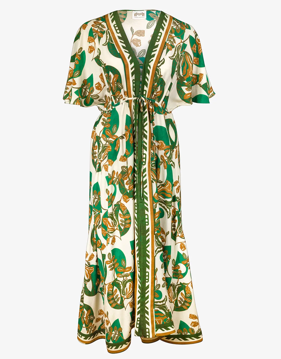 Perceptions Kimono Kaftan - Cream and Green