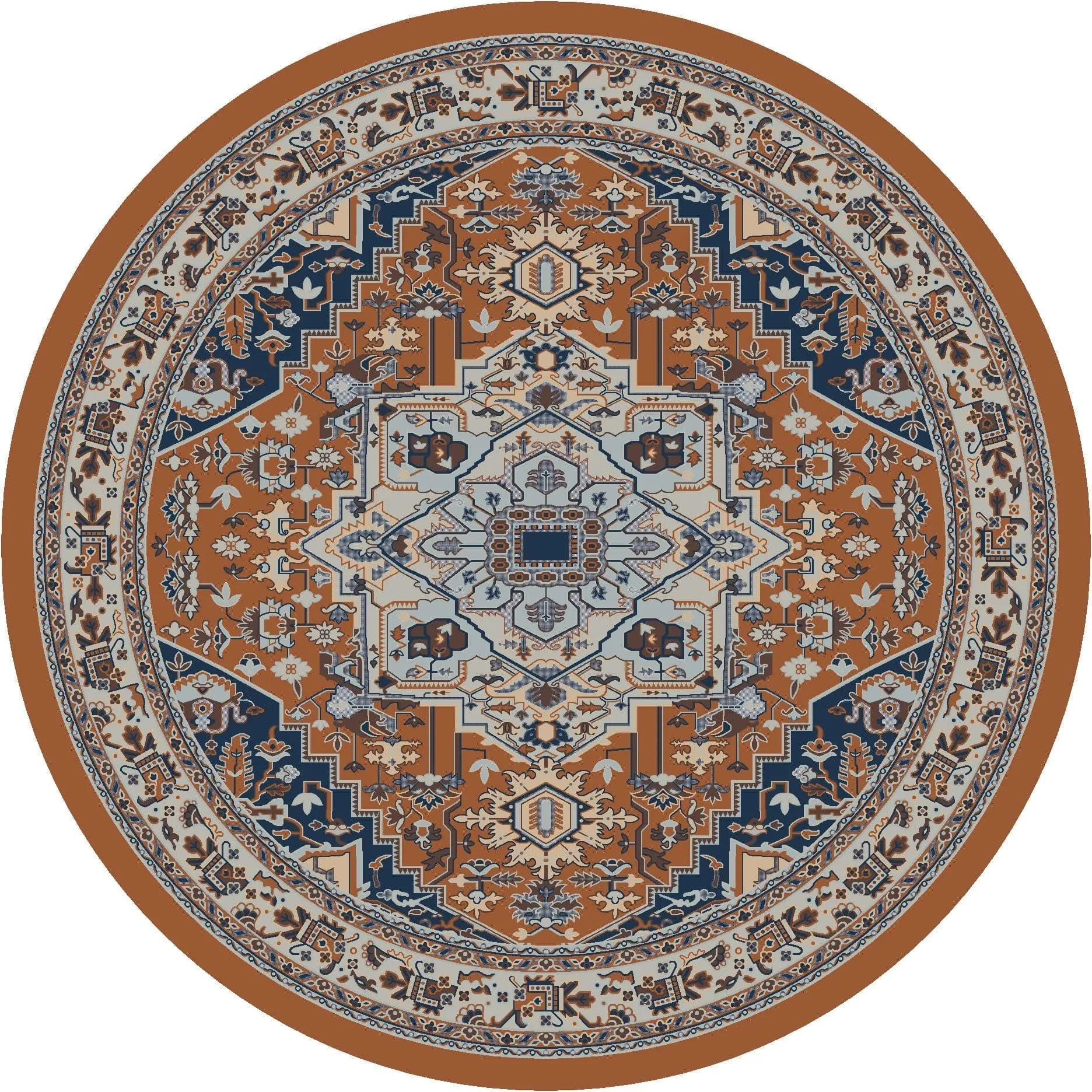 Persia Blue Caramel Area Rugs