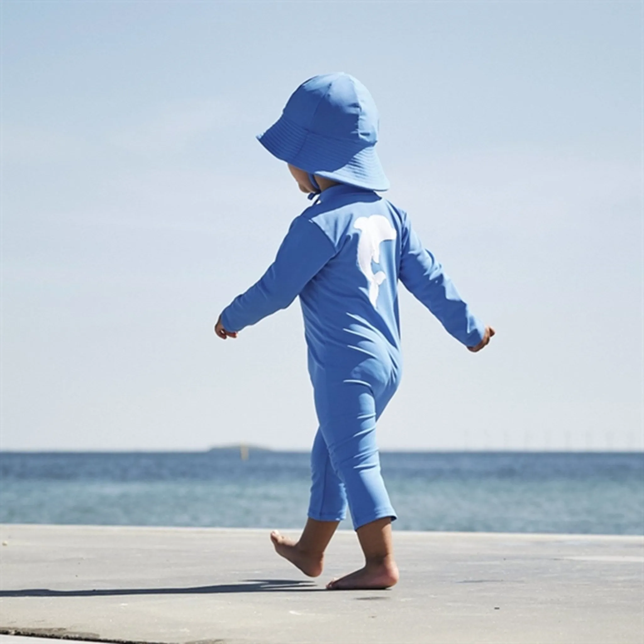 Petit Crabe Azure Lou Onesie with Zipper