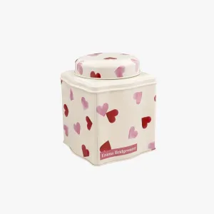 Pink Hearts Dome Lid Wavy Caddy, 10cm x 10cm x 11cm home accents, decorative items
