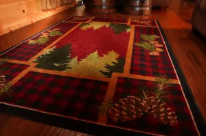 Plaid Woodsman 11x13 Lodge Area Rug folding guest bed, rollaway bed