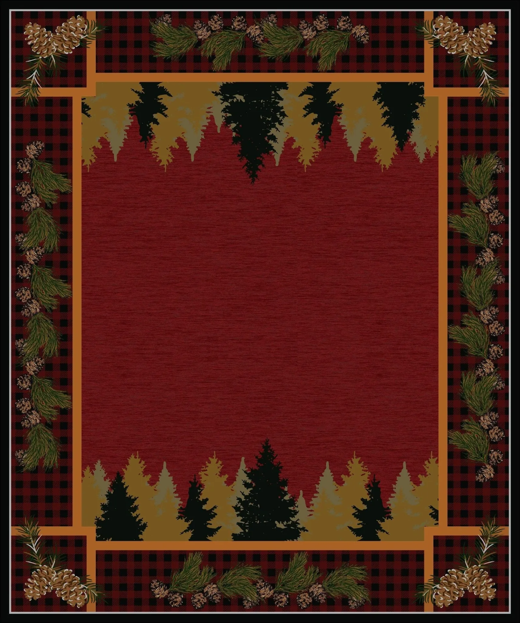 Plaid Woodsman 11x13 Lodge Area Rug