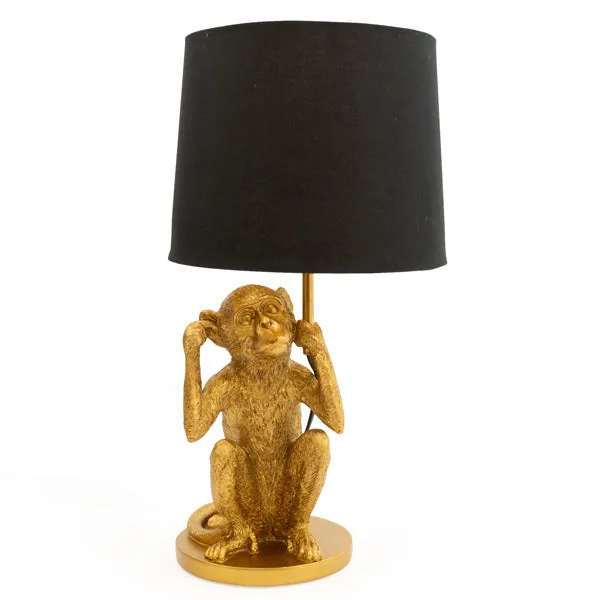 Playful Elegance with Black Monkey Lamp with Matching Shade