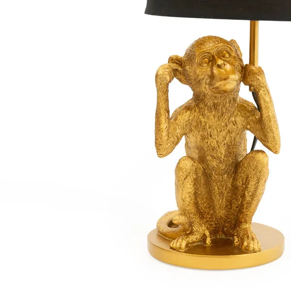 Playful Elegance with Black Monkey Lamp with Matching Shade