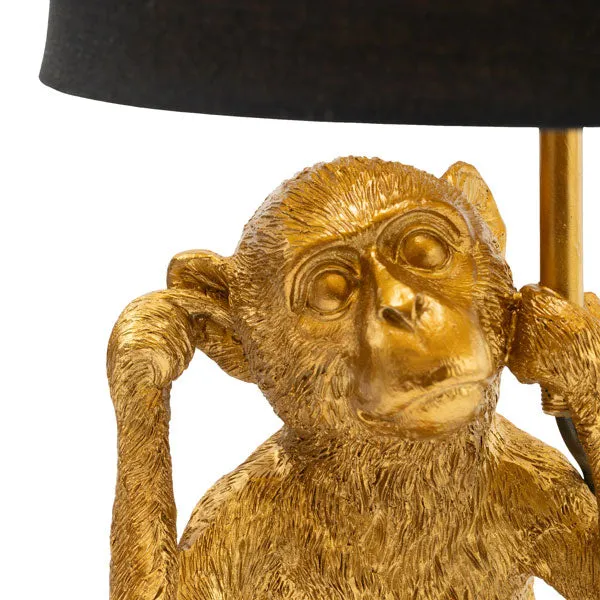 Playful Elegance with Black Monkey Lamp with Matching Shade