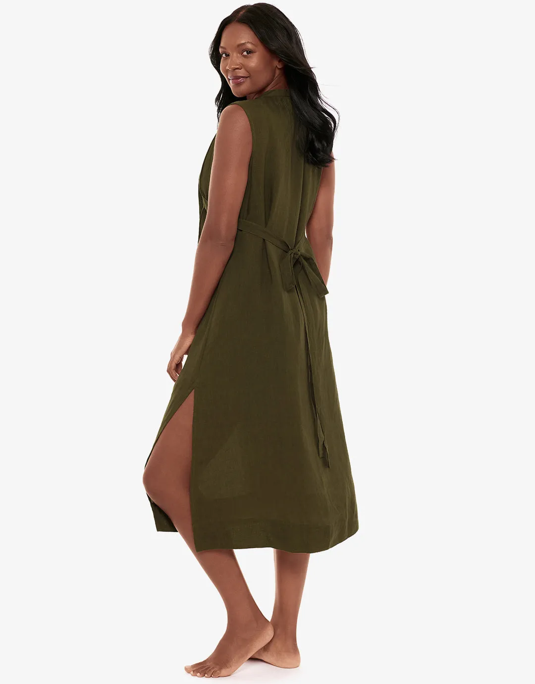 Pleated Beach Dress - Nori