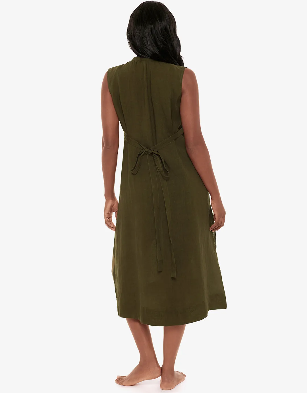 Pleated Beach Dress - Nori