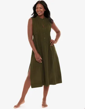 Pleated Beach Dress - Nori