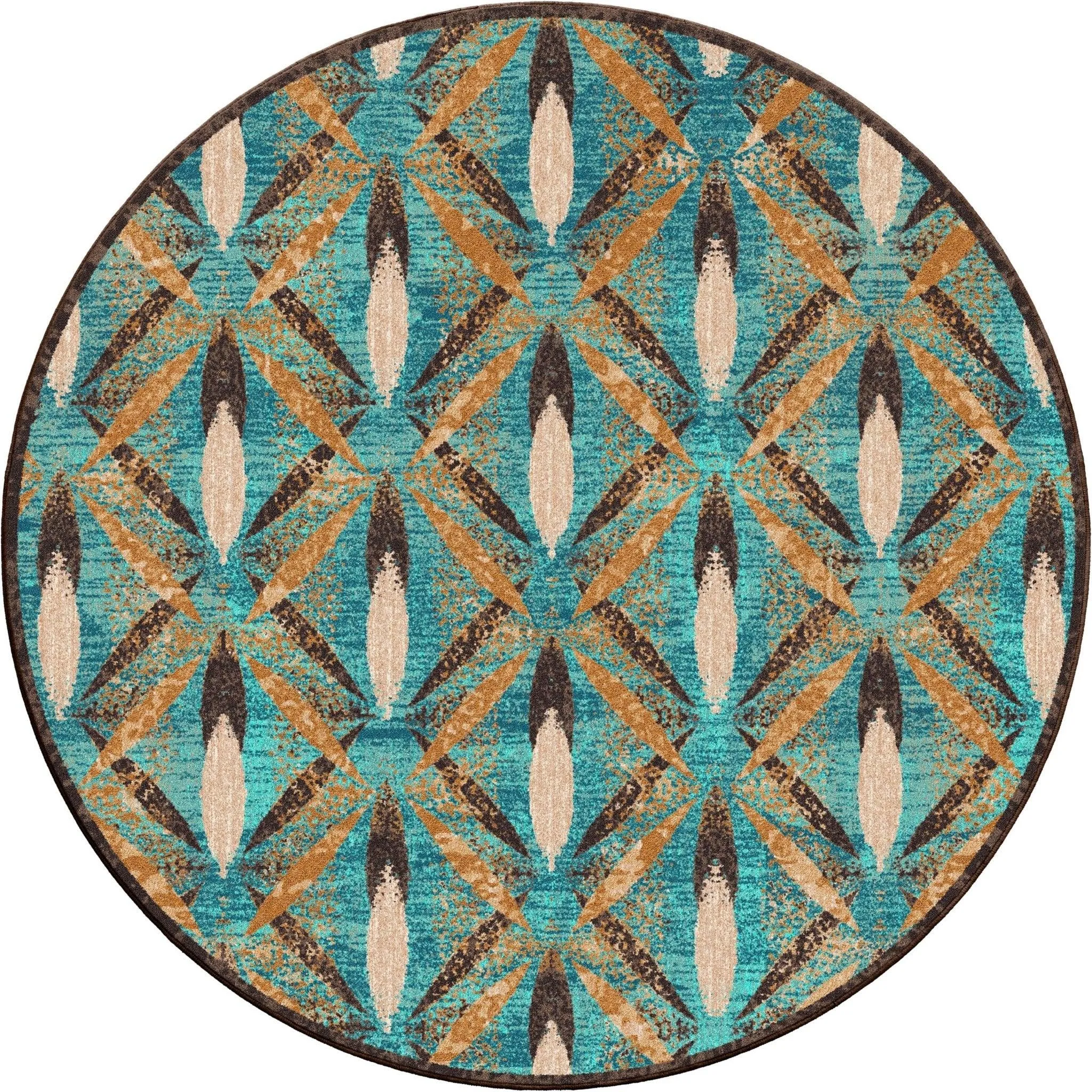 Plumas Turquoise Feathered Rugs