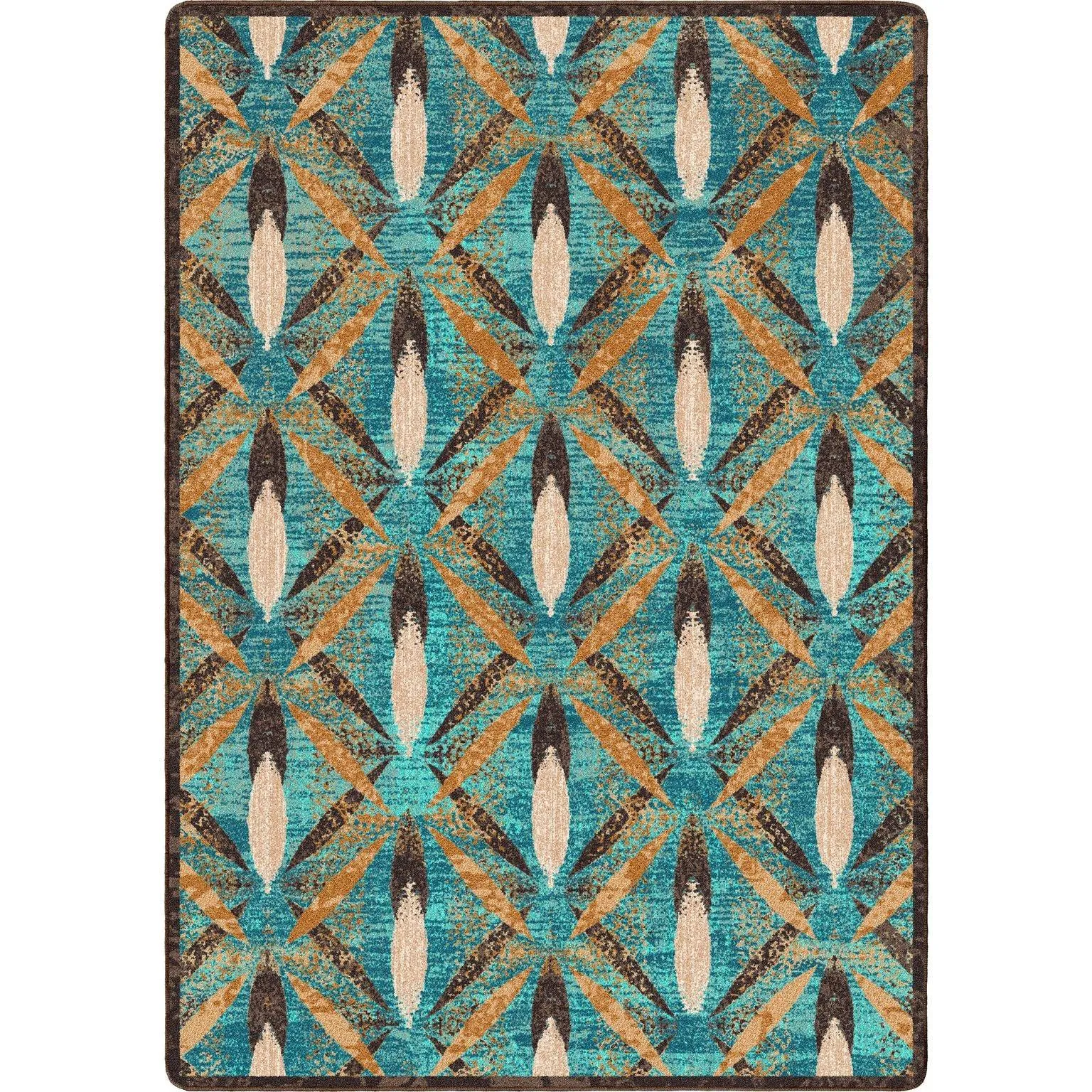 Plumas Turquoise Feathered Rugs