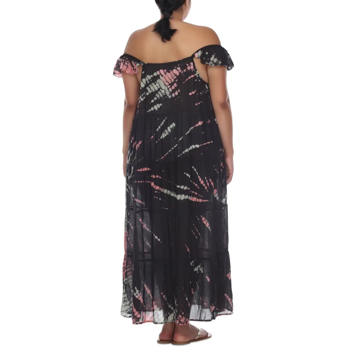 Plus Womens Tie-Dye Dress Cover-Up