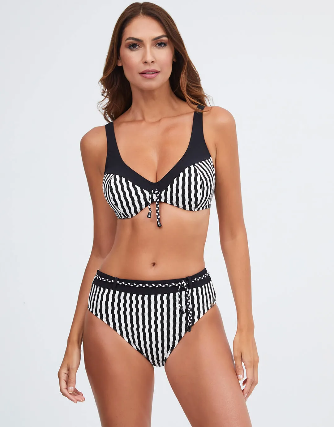 Portofino Underwired Bikini Top - Black and White