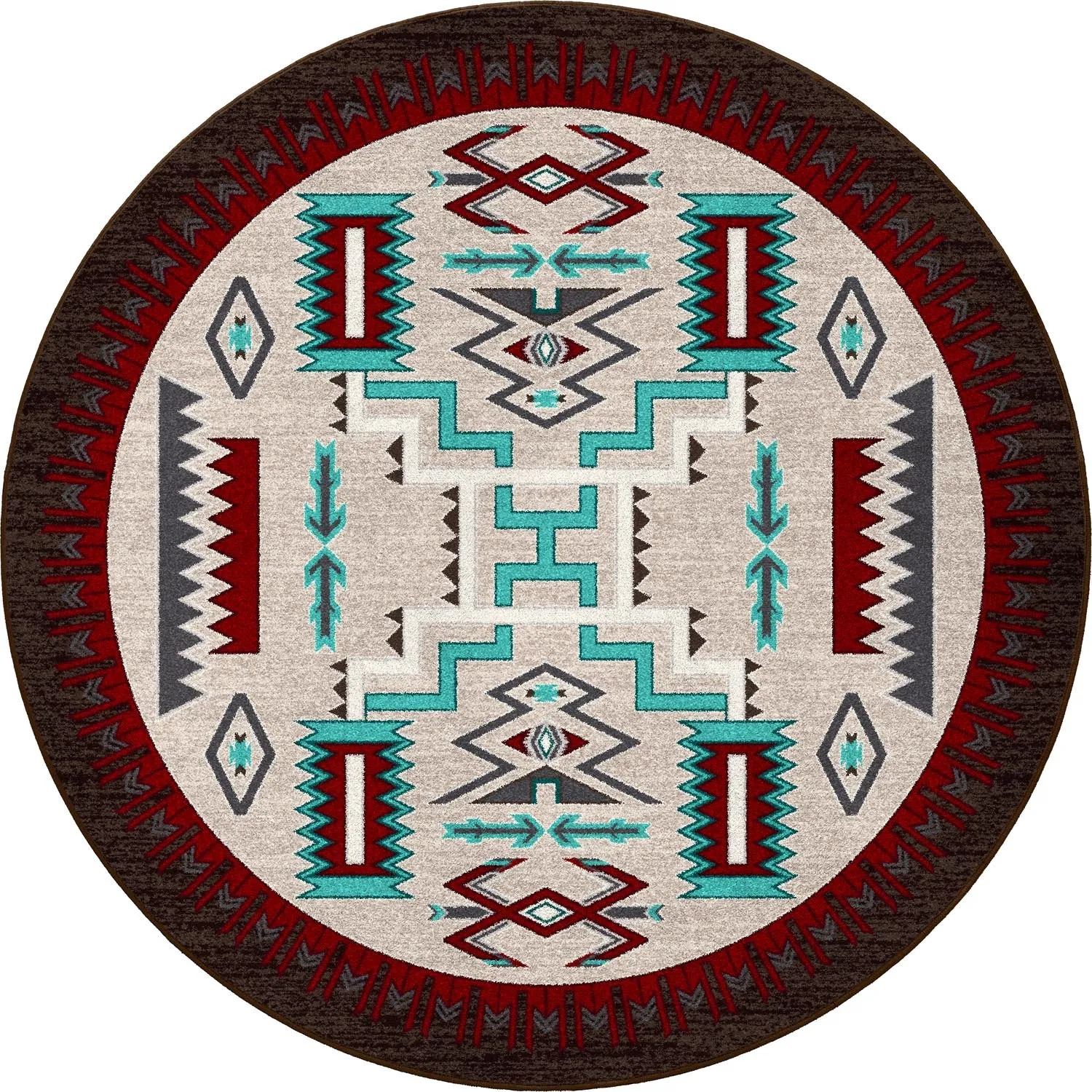Prairie Wind Area Rug / Turquoise & Red