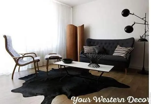Premium Black Brazilian Cowhide Rug
