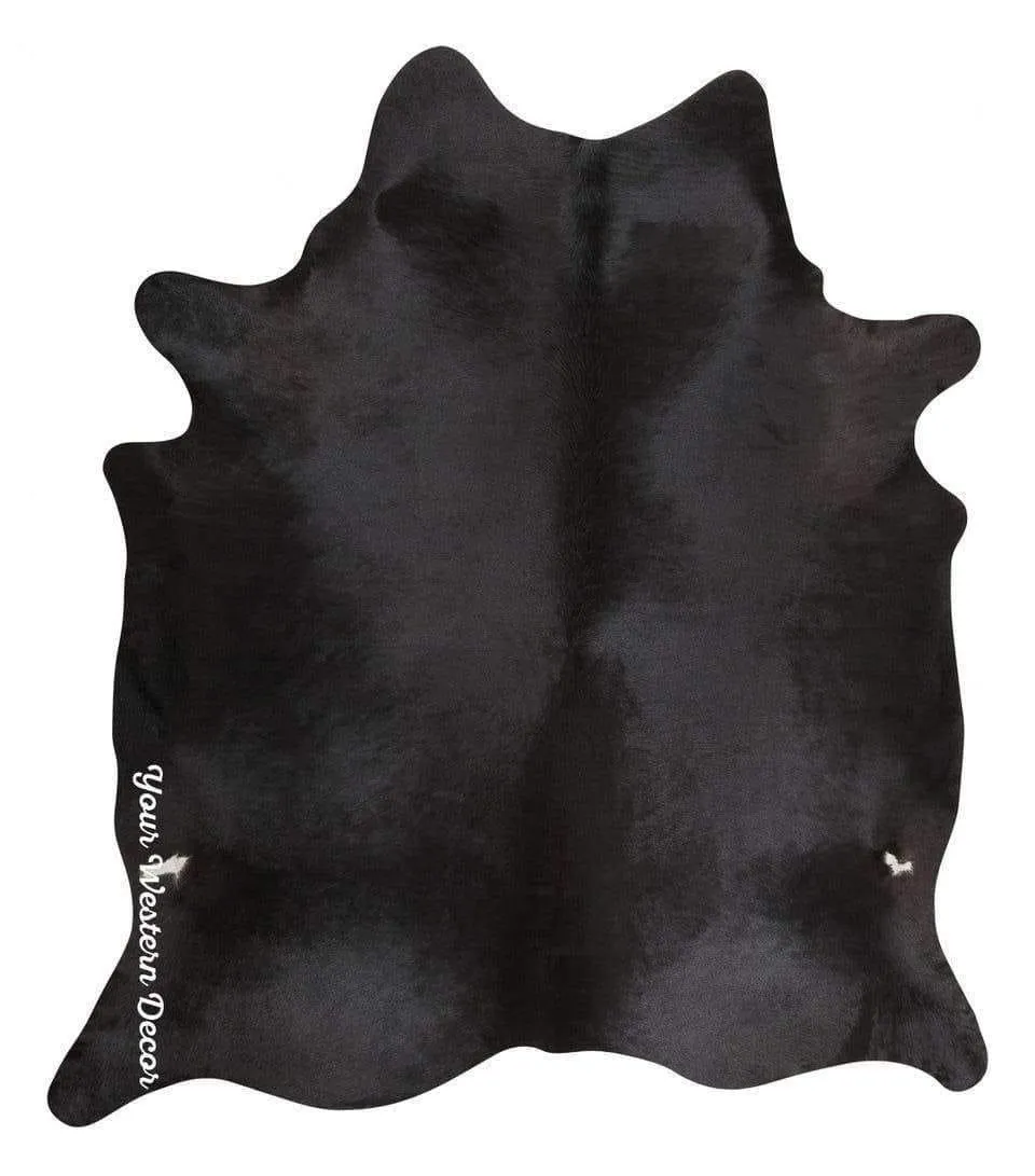 Premium Black Brazilian Cowhide Rug sectional couch, U-shape sofa