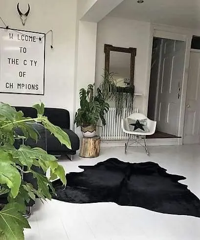 Premium Black Brazilian Cowhide Rug