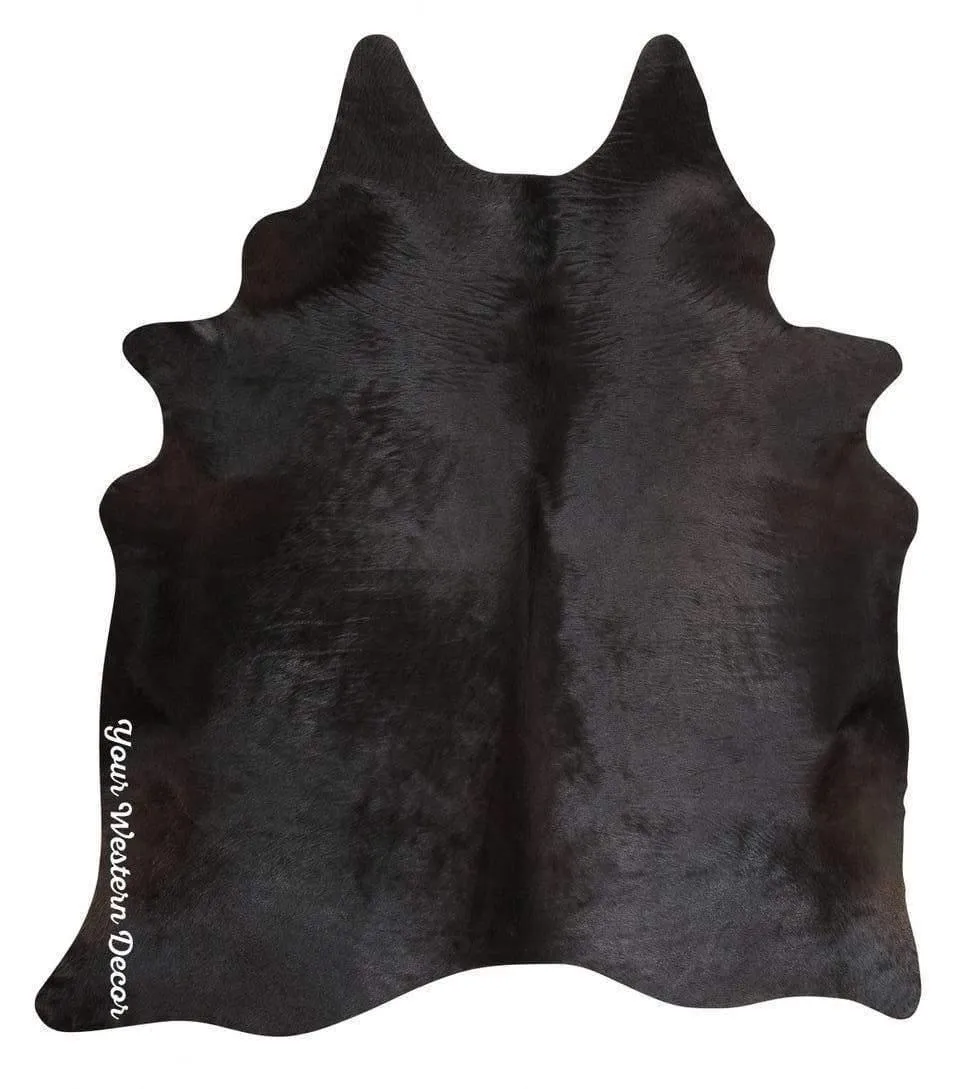 Premium Black Brazilian Cowhide Rug