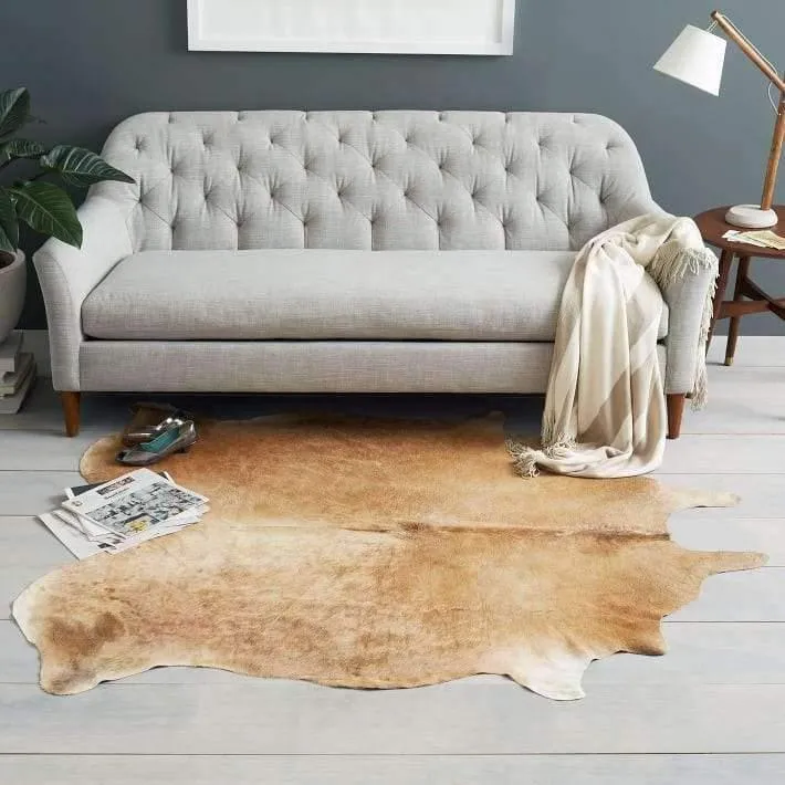 Premium Brazilian Palomino Cowhide Rug