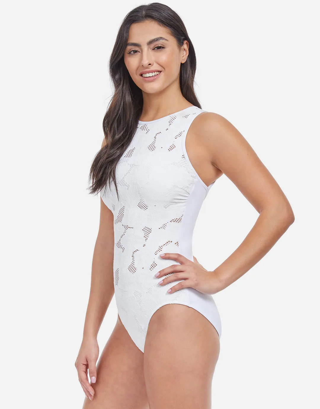 Profile Late Bloomer High Neck Swimsuit - White