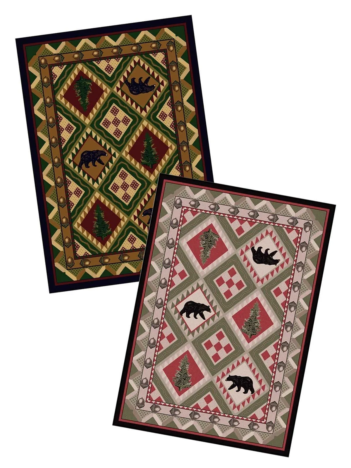 Quilted Forest Cabin Rugs folding guest bed, rollaway bed