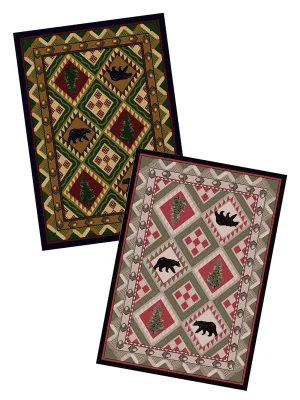Quilted Forest Cabin Rugs folding guest bed, rollaway bed
