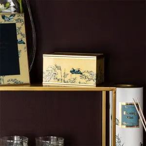 Radiant Gold Glass Jewellery Box Majestic Heron Design kitchen essentials, utensils set