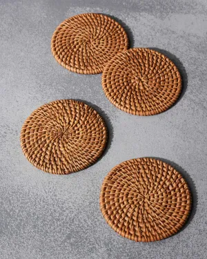 Rattan Coasters (Set of 4) - TSSxNB clothes drying rack, folding drying rack