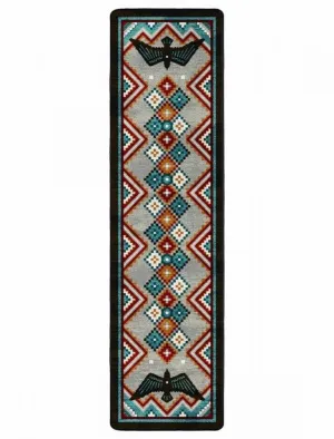 Raven Dance Colorful Southwest Floor Runner folding guest bed, rollaway bed