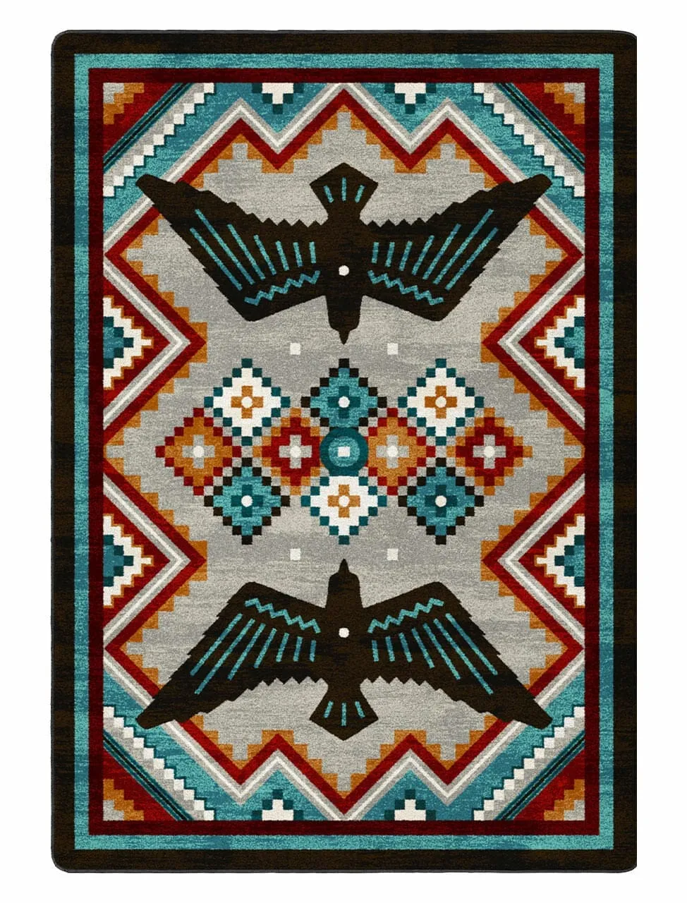 Raven Dance Colorful Southwestern Rugs sectional couch, U-shape sofa