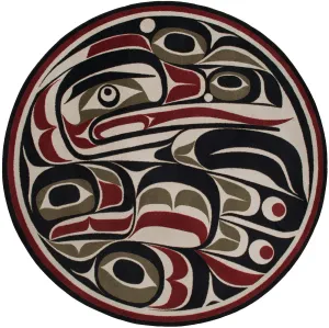 Raven Onyx 8' Round Area Rug serving tray, cheese board